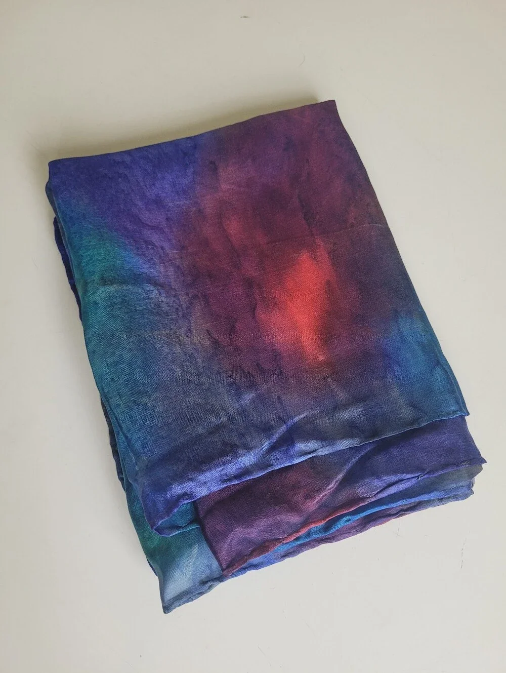 100% Silk Multi-Color Lightweight Rainbow Women's Scarf